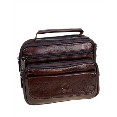 Сумка мужская из натуральной кожи, цвет коричневый