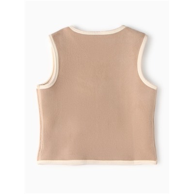 Жилетка флисовая детская Collorista, бежевая, рост 116 см