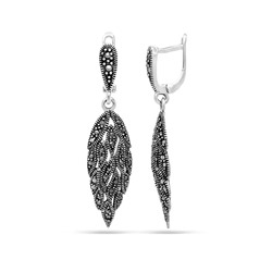 Серьги из серебра марказит, SL-AGA79