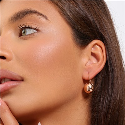 Серьги шарики ювелирная бижутерия коллекция "Дубай" покрытие позолота, арт.215.502