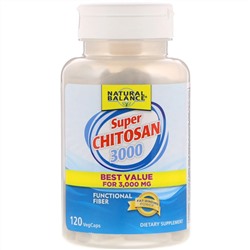 Natural Balance, Супер хитозан 3000, 120 вегетарианских капсул
