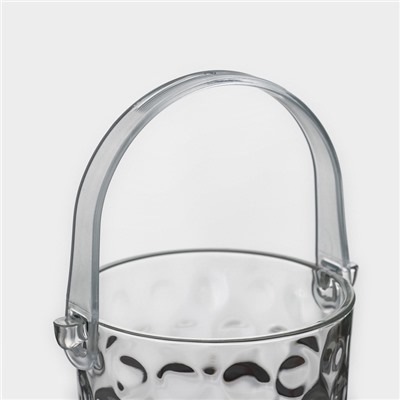 Ведро для льда «Верона», 700 мл, с щипцами, стекло, прозрачное