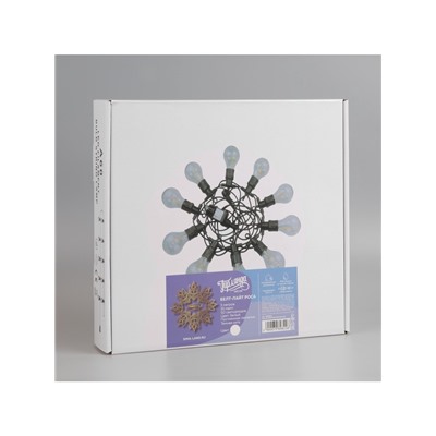 Гирлянда «Белт-лайт» 5 м с насадками «Роса», IP44, УМС, тёмная нить, 50 LED, свечение белое, 3 В