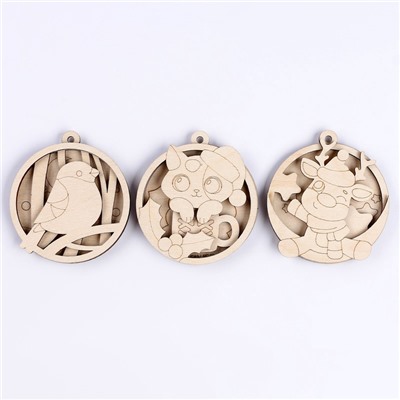 Роспись по дереву «Новый год! Подвески на ёлочку»