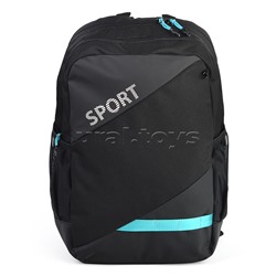 Рюкзак "Sport" подростковый 40x31x20 см (18 л) 500 г, текстильный, 1 отделение на молнии с уплотненным отделением для ноутбука до 15 дюймов и книг, 1 передний карман на молнии, 2 боковых кармана, уплотненная вентилируемая спинка с пластиковой вставкой, уп