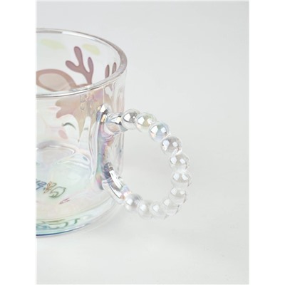 Кружка новогодняя стеклянная «Олененок», 300 мл, голография