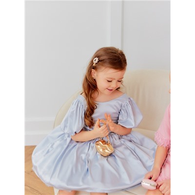Платье нарядное для девочки MINAKU: PartyDress, с воланами, рост 92-98 см, голубое
