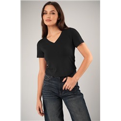 Женская футболка из вискозы с V-вырезом Happyfox