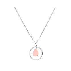 Колье из серебра розовый кварц, Ю-55058р