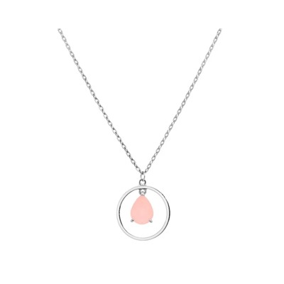 Колье из серебра розовый кварц, Ю-55058р