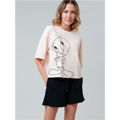 Комплект трикотажный для женщин: фуфайка (футболка), шорты