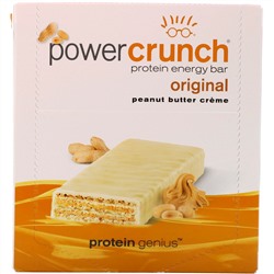 BNRG, Энергетический белковый батончик Power Crunch Original, крем с арахисовым маслом, 12 батончиков, вес каждого 40 г (1,4 унции)