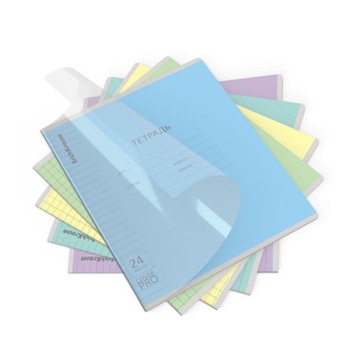 Тетрадь  24л линия с пластиковой обложкой 56375 Классика CoverPrо Pastel ассорти ErichKrause