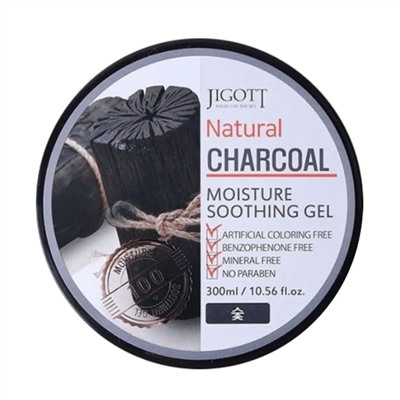 Jigott Увлажняющий универсальный гель с древесным углем / Natural Charcoal Moisture Soothing Gel, 300 мл 15616