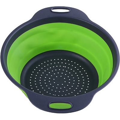 31489-1 Дуршлаг силикон с ручками, ЗЕЛЕНЫЙ.MB(х60)