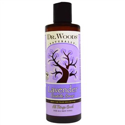 Dr. Woods, Лаванда, кастильское мыло с маслом ши, соответствующим стандартам справедливой торговли, 8 жидких унций (236 мл)