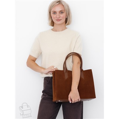 Сумка женская кожаная 1019M brown Polina&Eiterou