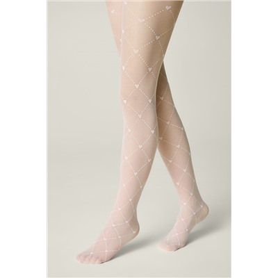 CONTE Колготки с геометрическим рисунком в сердечки ALICE CONTE ELEGANT, 1234311