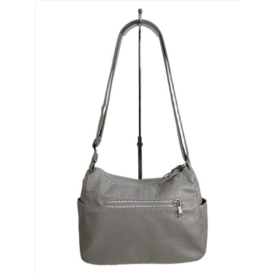 Женская сумка из искусственной кожи, цвет светло серый