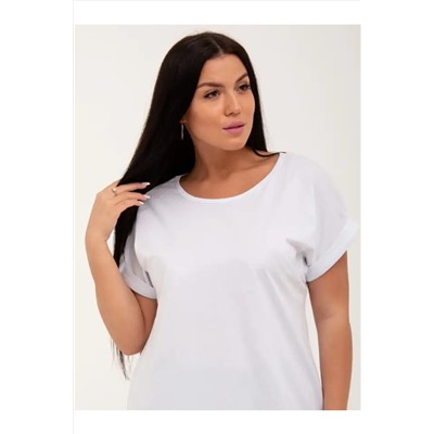 Футболка без рисунка с отворотами на рукавах, хлопок 100%, Арт. 561 НАТАЛИ, 1070918