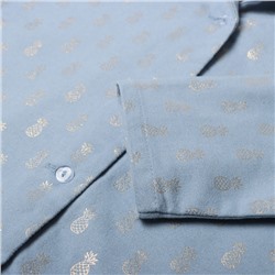 Пижама детская из фланели (рубашка, брюки) KAFTAN «Ананасы», рост 110-116 см, голубая