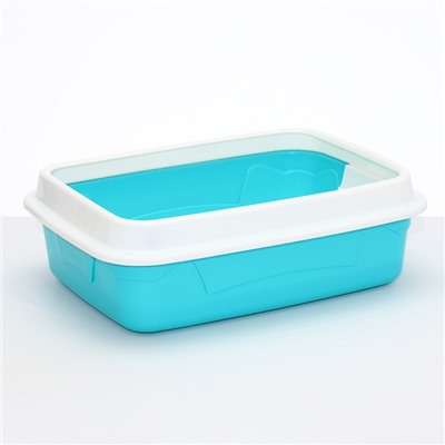 Туалет с бортом и сеткой, 45×34×15 см, белый, бирюзовый