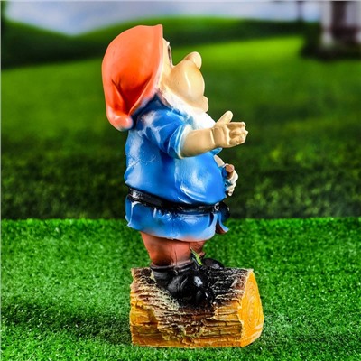 Садовая фигура из полистоуна «Гномик с лопатой», 15×12×30 см