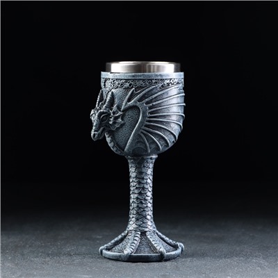 Бокал средневековый «Драконий камень», 200 мл, 7.3×19 см, нержавеющая сталь, серый