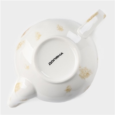 Заварочный чайник Доляна Organic Gold, 650 мл, фарфор, белый