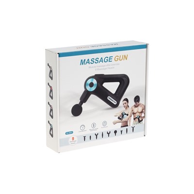 Массажёр для тела LEM-11, перкуссионный, 9 насадок, 9 режимов, чёрный