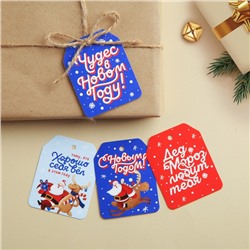 Шильдик новогодний на подарок «Дед Мороз любит тебя», набор 6 штук, 16×24 см