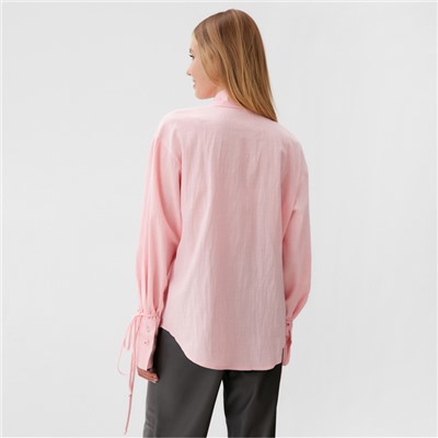 Рубашка женская с завязками MINAKU: Casual Collection, размер 50, розовая