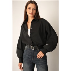 Женская удлиненная рубашка оверсайз с широкими рукавами Happyfox