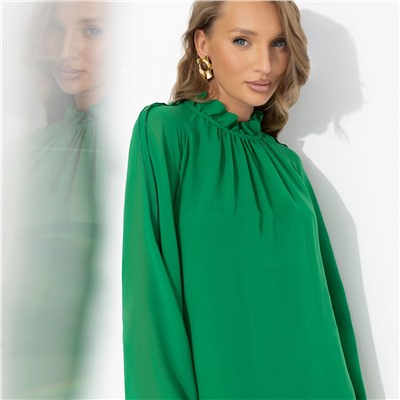 Платье со свободными рукавами, Стильная эйфория (зелёное)