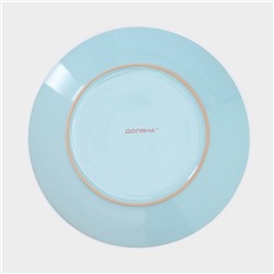 Тарелки Доляна «Пастель», 18 предметов: 6 тарелок d=19 см, 6 тарелок d=27 см, 6 мисок d=19 см, керамика, голубые