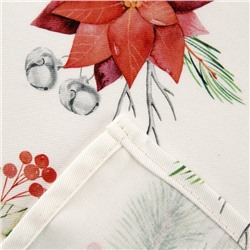 Фартук новогодний «Этель» Christmas red flowers 60×70 см, 100% хл, саржа 190 г/м²