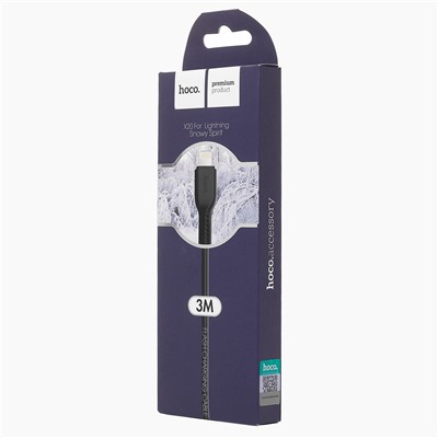 Кабель USB - Apple lightning Hoco X20 Snowy Spirit 12W 300см 2,4A  (black)