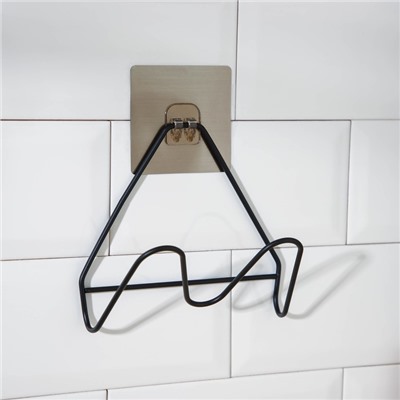 Держатель для крышек и разделочных досок Доляна, 16×8×14.6 см, на липучке, цвет чёрный