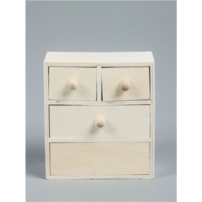 УЦЕНКА Шкатулка для росписи «Комод» 4 ящика 14×15.5×7.5 см