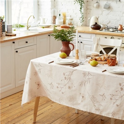 Скатерть «Этель» Flower herbarium, 110×146 см, 100% хлопок, репс 210 г/м²