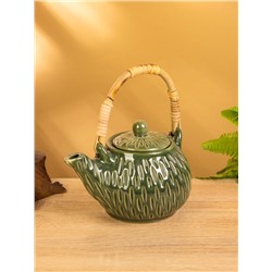 Чайник заварочный «Флора 2», 12×16×18 см, керамика, зелёный