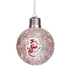 Новогоднее украшение "Снеговичок" светящийся (8см)