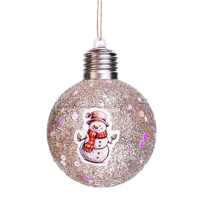 Новогоднее украшение "Снеговичок" светящийся (8см)