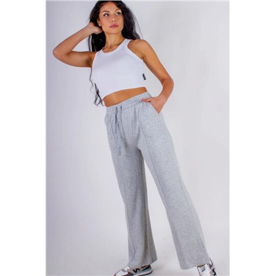 Трикотажные брюки со стрелкой, на резинке (Серый)