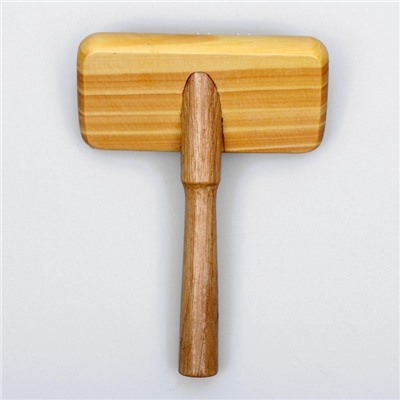 Пуходерка в деревянном корпусе, с каплями, 8.5×13 см