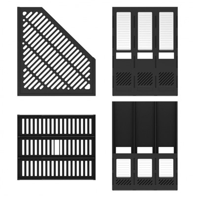 Лоток для бумаг вертикальный  3 отд. сборный пластиковый черный 13096 ErichKrause