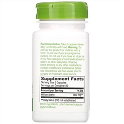Nature's Way, Willow Bark, 400 mg, 100 Vegan Capsules