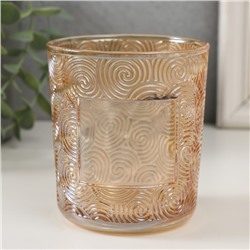 Банка для свечей стеклянная «Вихрь» прозрачный оранжевый 350 мл 8.5×8.5×10 см