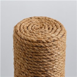 Когтеточка с высоким и толстым столбиком, сизаль, 35×35×82 см, микс цветов