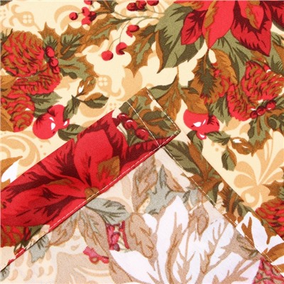 Комплект штор для кухни с подхватами «Доляна. Новогодние украшения», 2 шт., жёлтые, 145×180 см